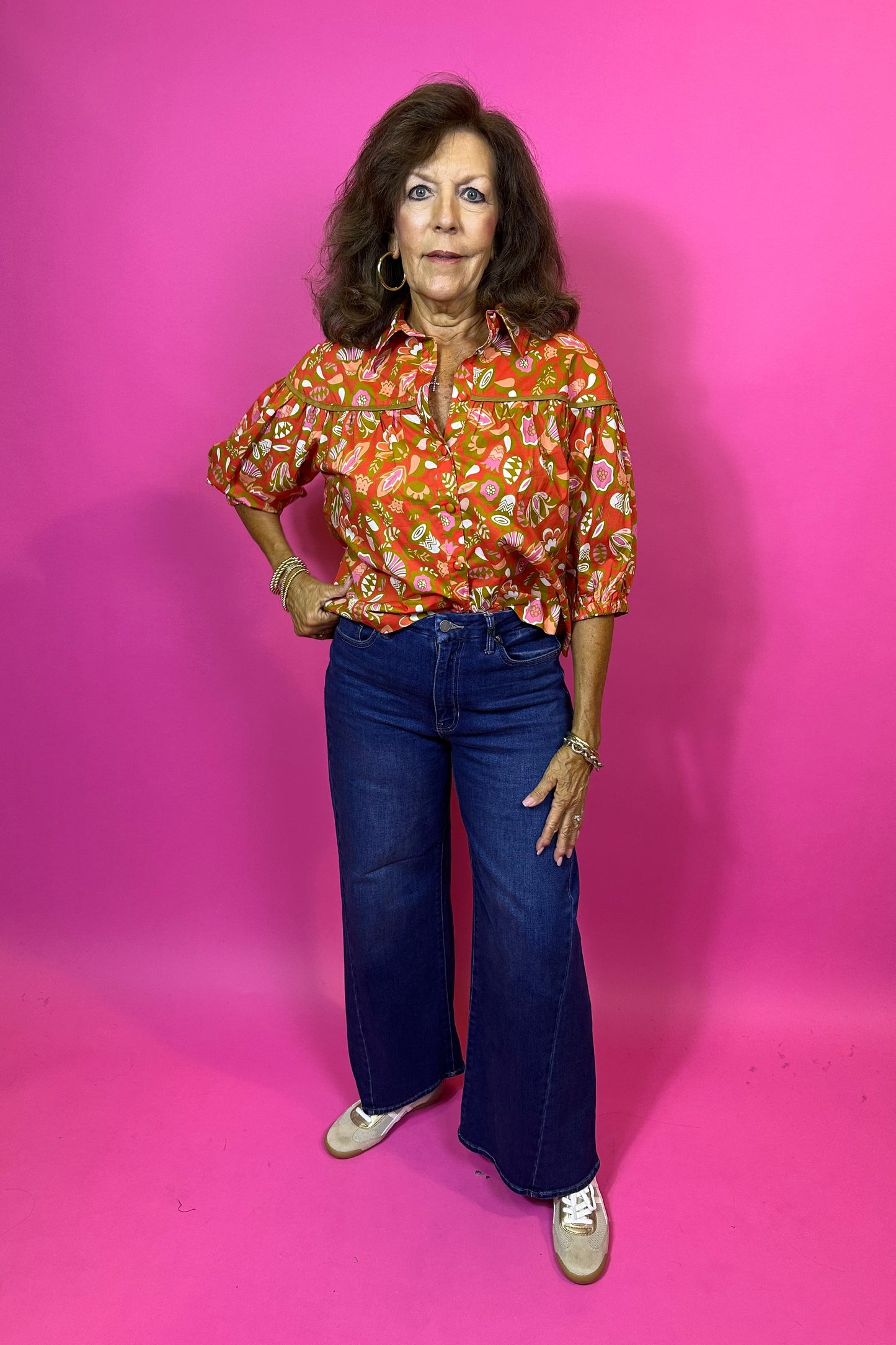 Wide Leg Hemmed Jean