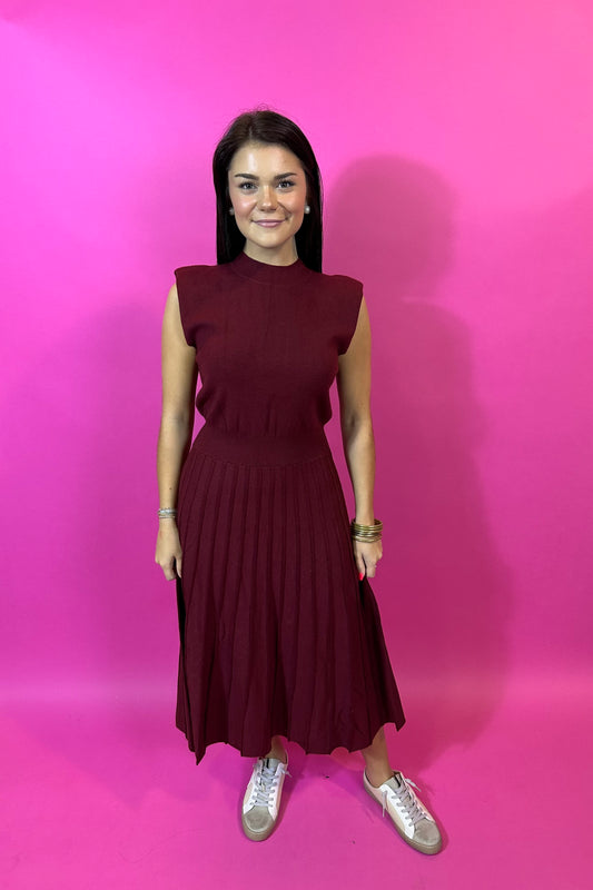 Pleated Sweater Maxi