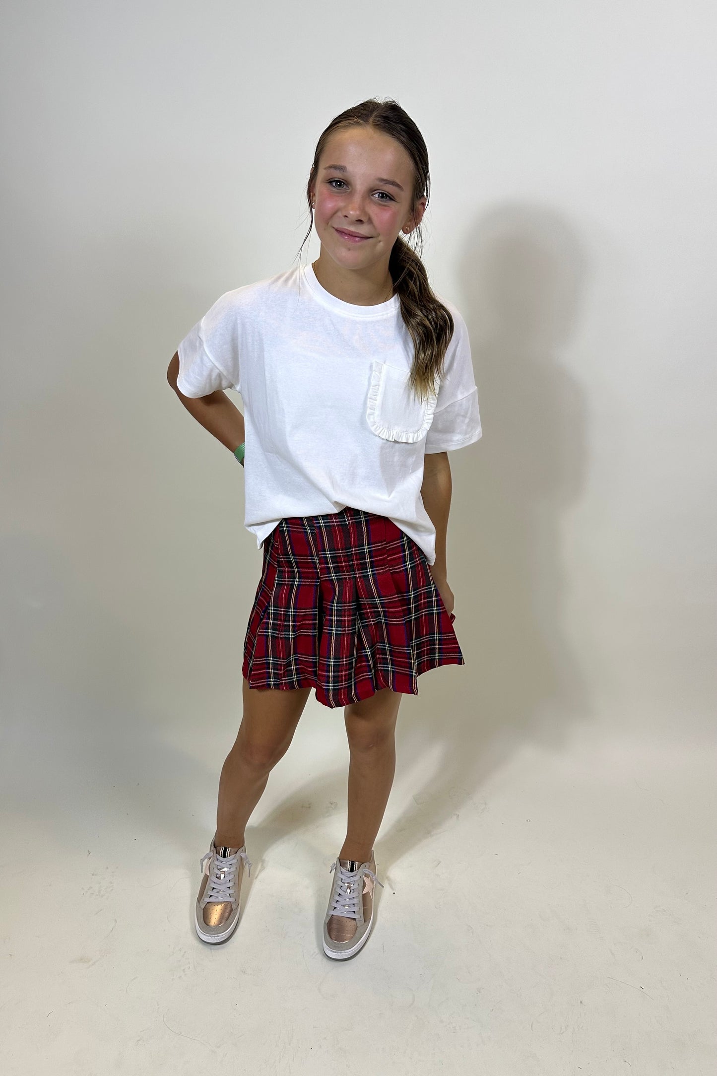 Plaid Twill Skirt