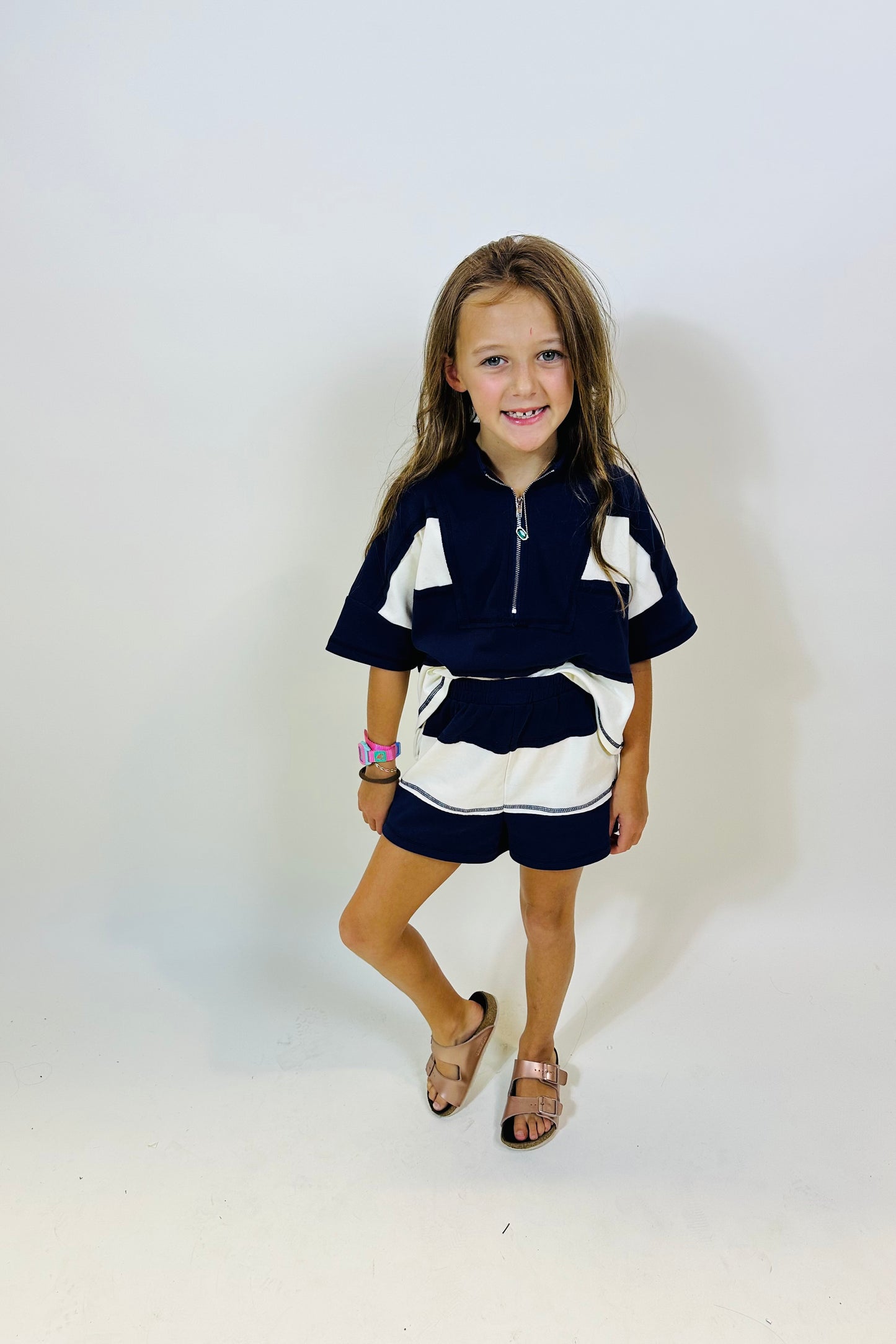 Colorblock shorts- navy