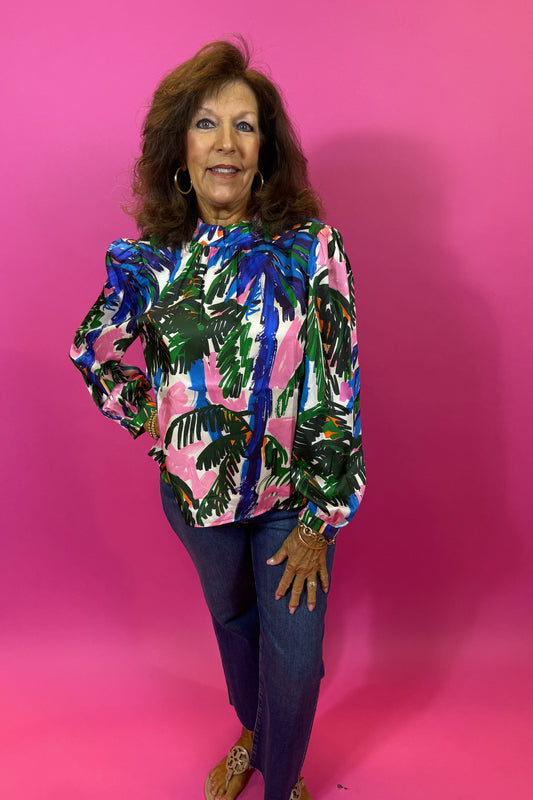Painted Palms Blouse