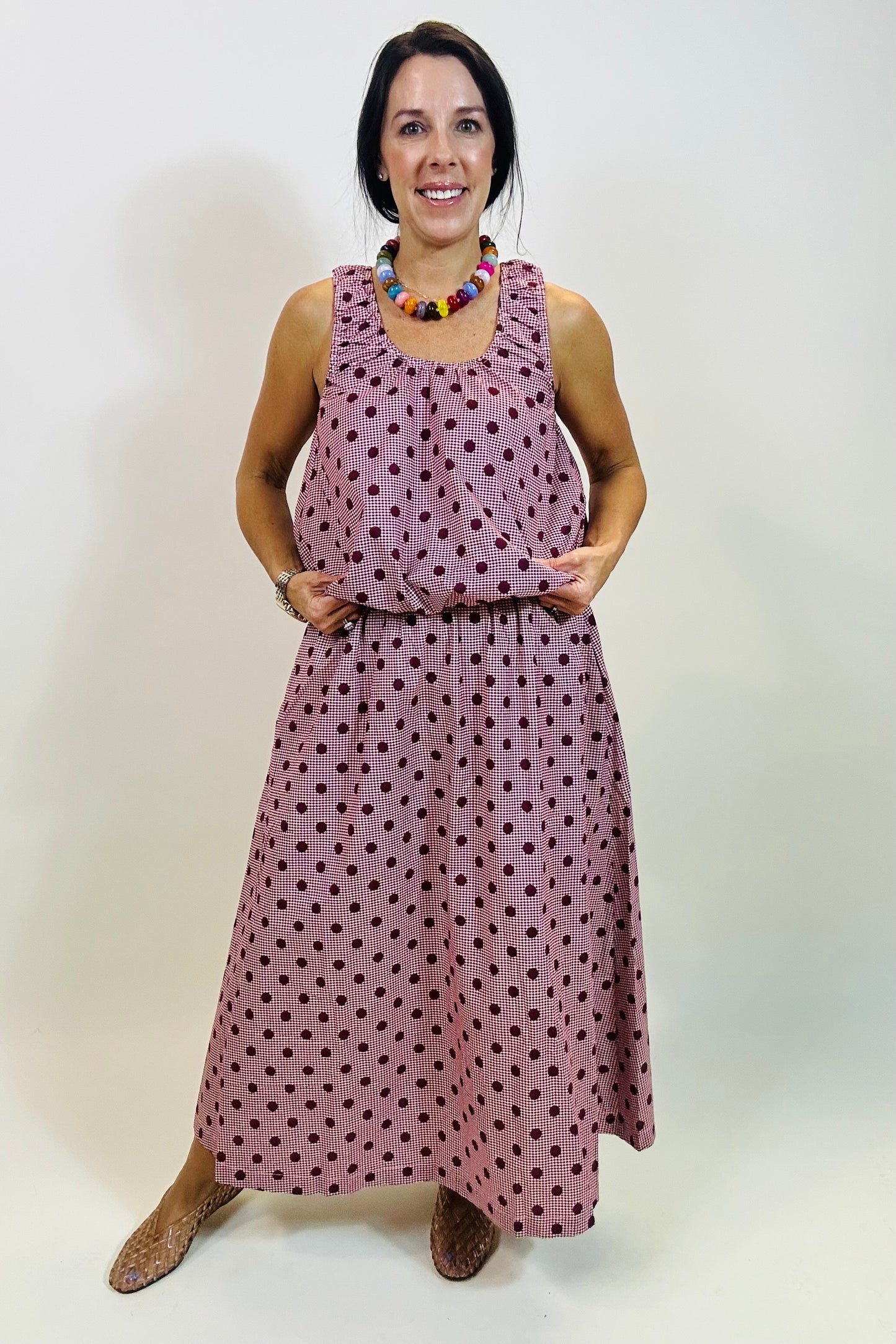 Gingham Dot Top