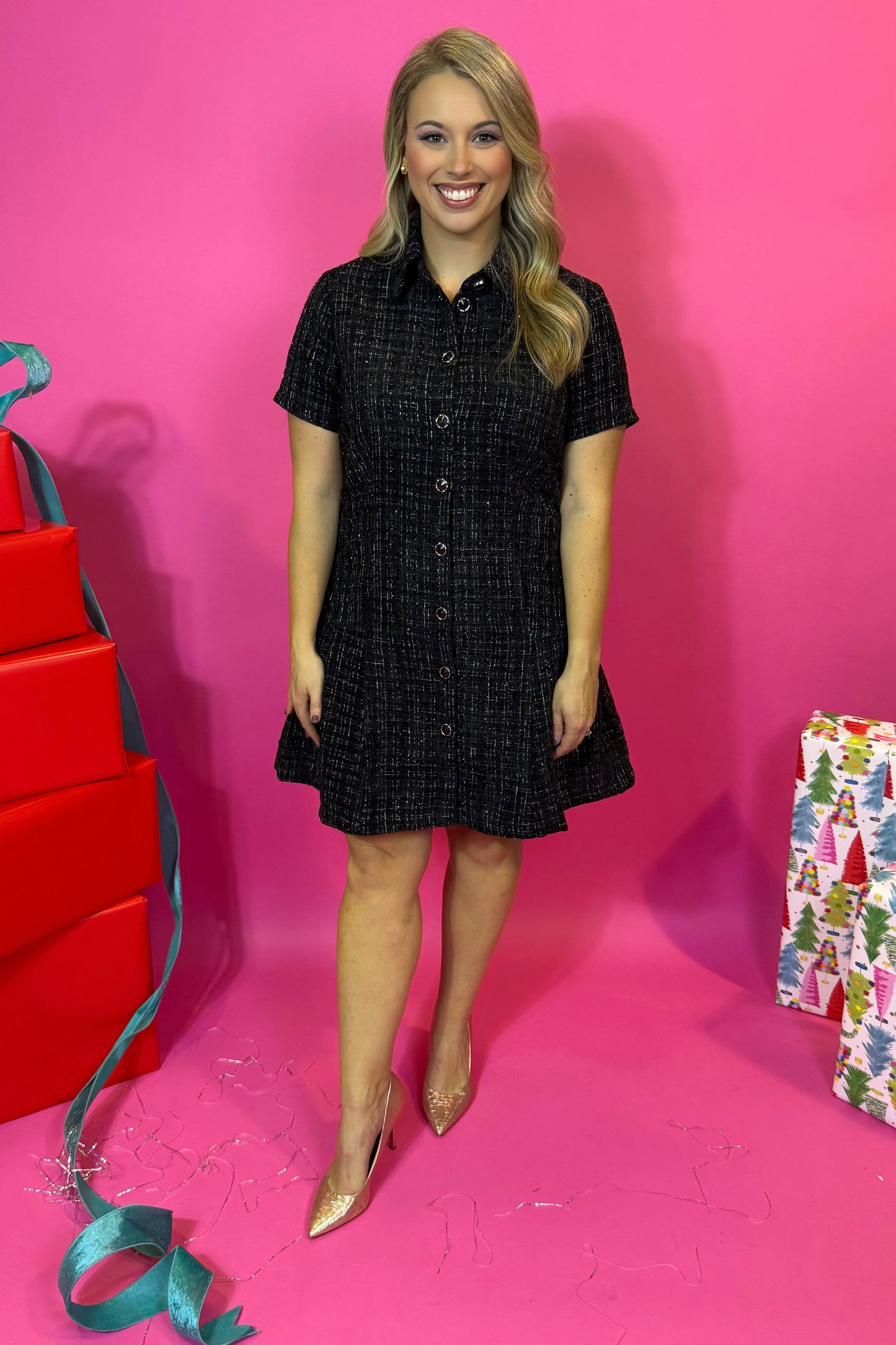 Black Buttons Dress