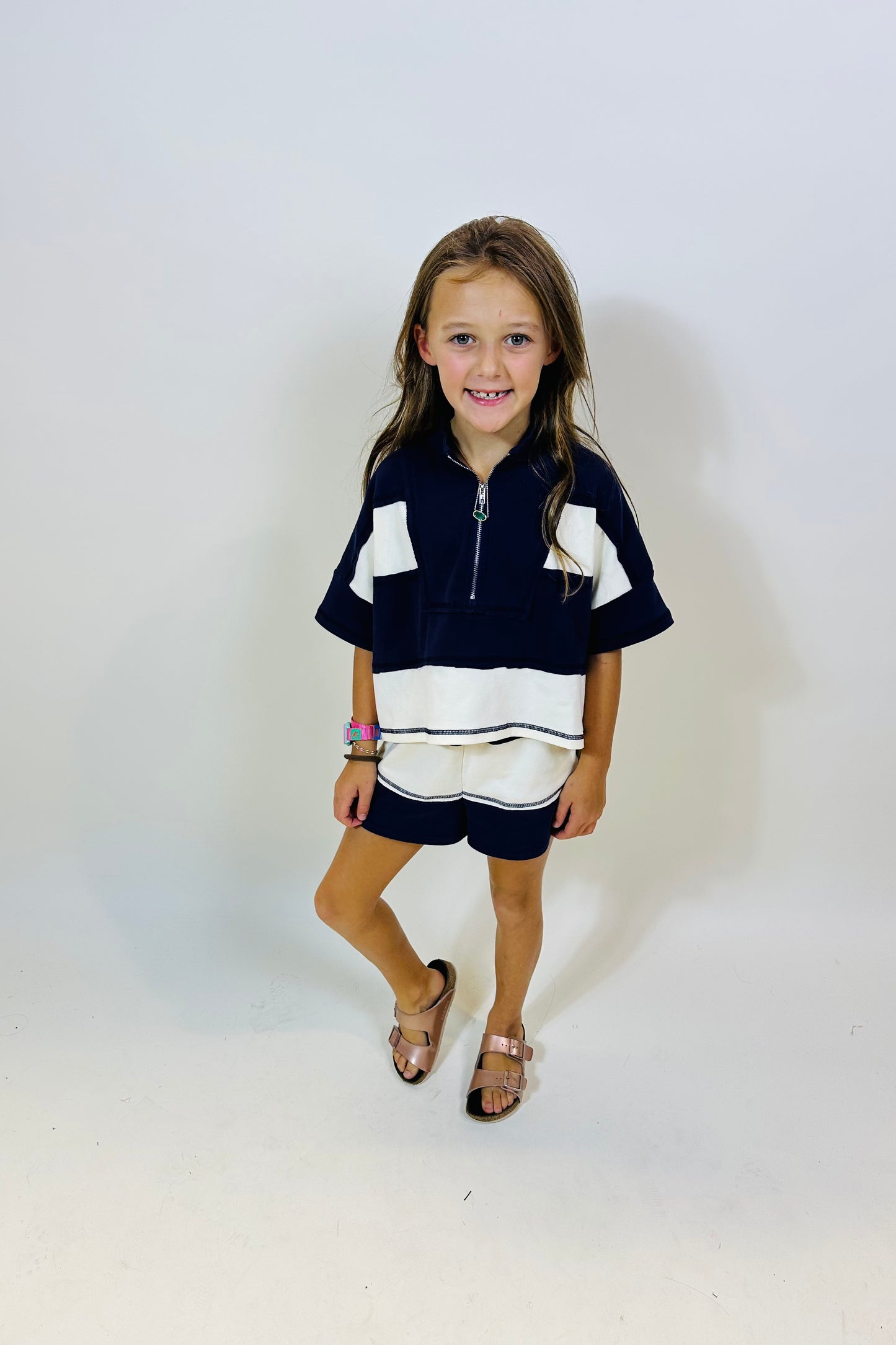 Colorblock Top- navy