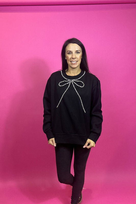 Crystal Bow Sweatshirt