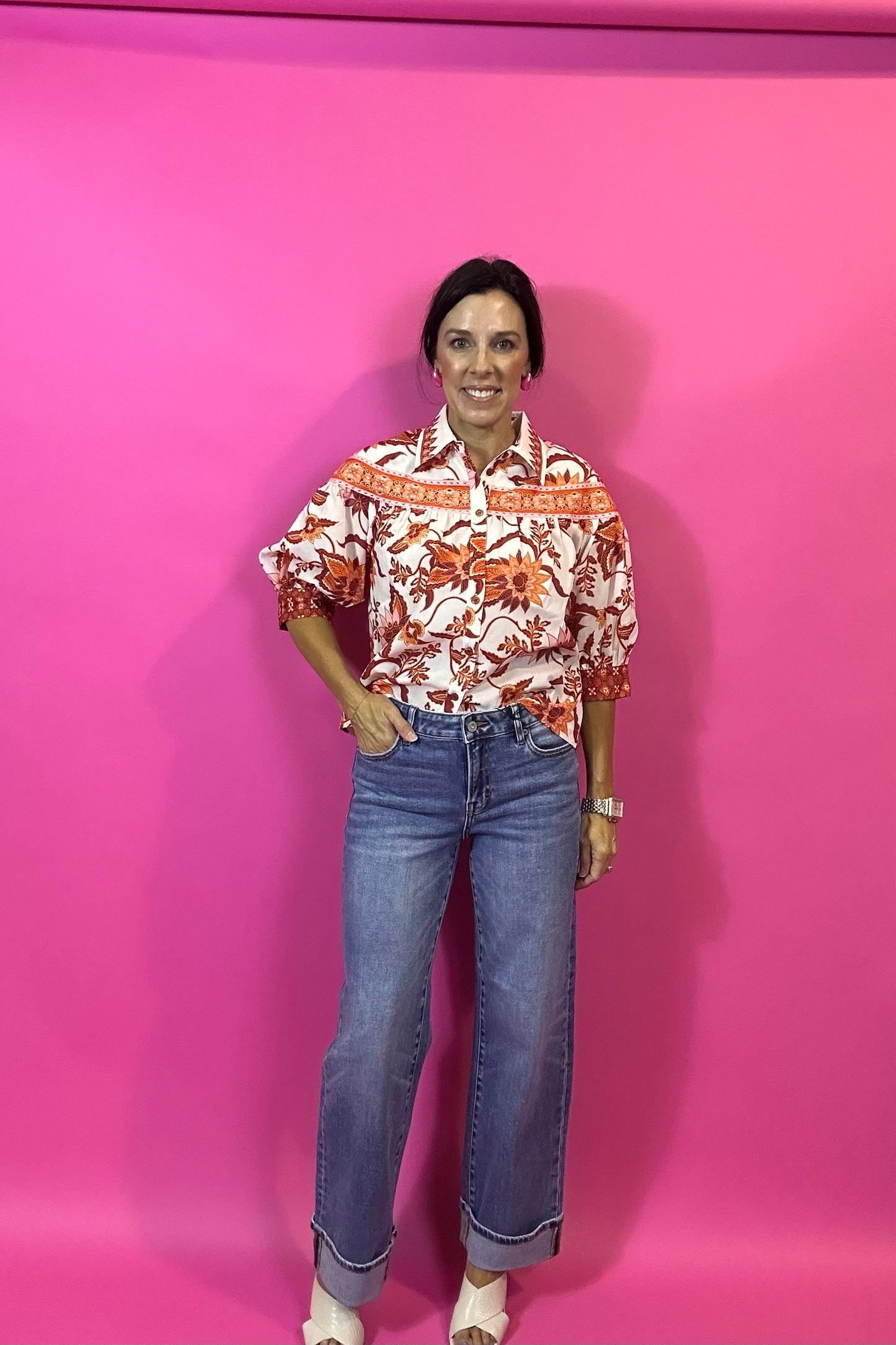 Rust Floral Top