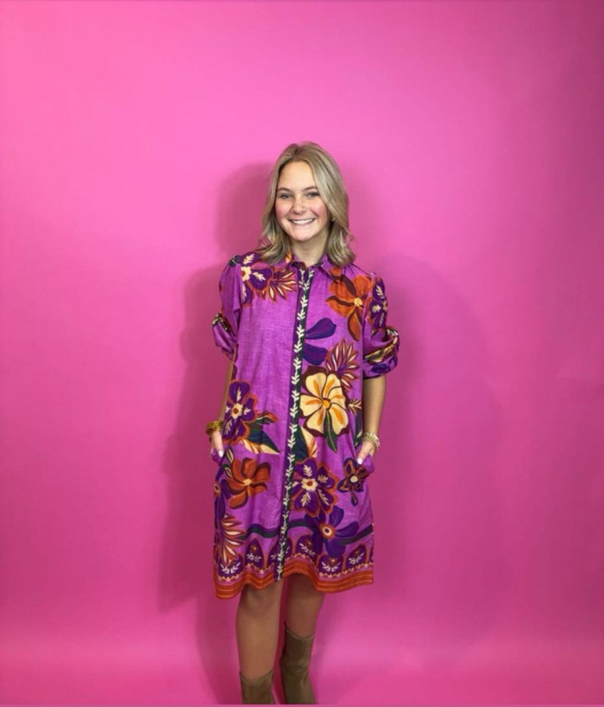 Ava Dress - Mauve Blossom