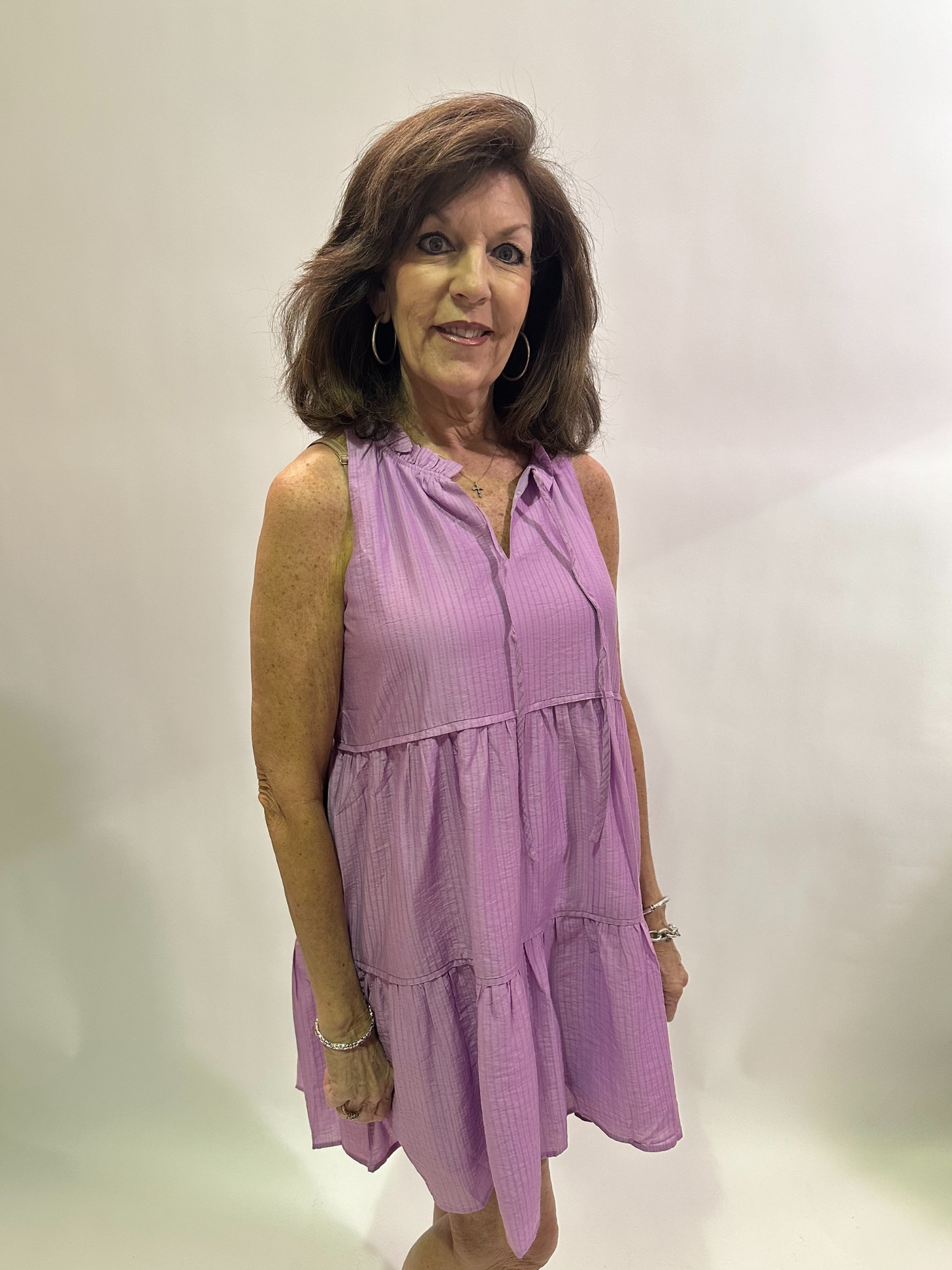 Trim Tier Halter Dress Lilac