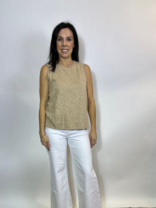 Scoop Neck Tank Top Raw Oats