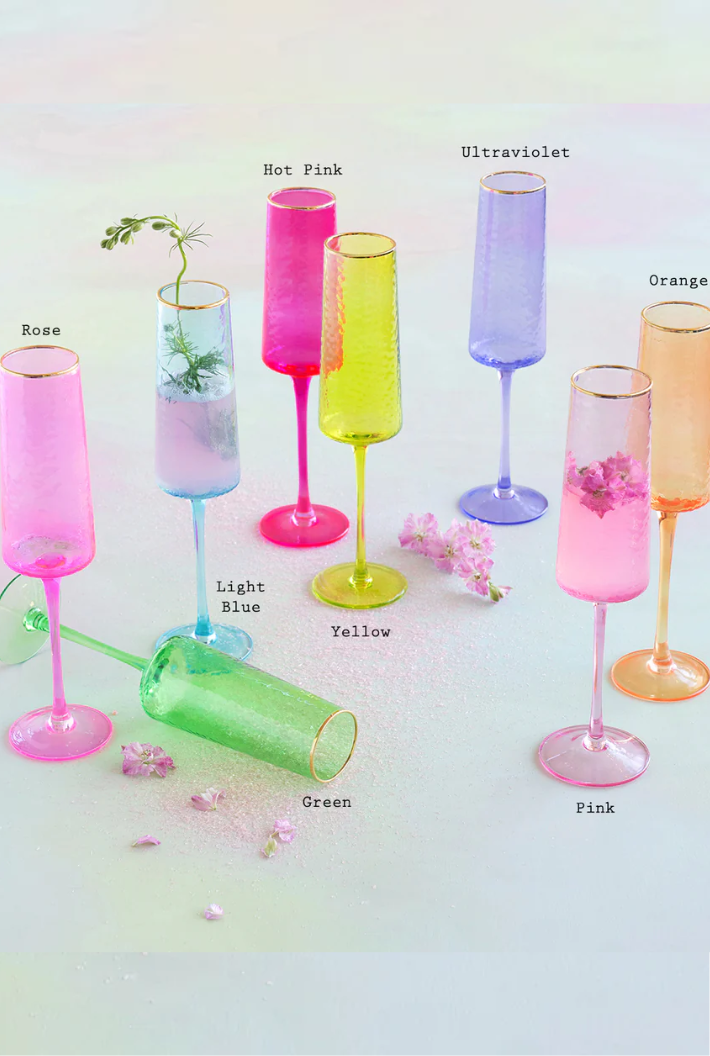 Rainbow Champagne Flute