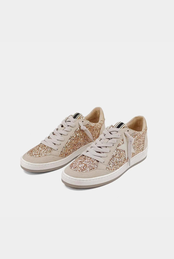 Paz Sneaker Champagne Chunky Glitter