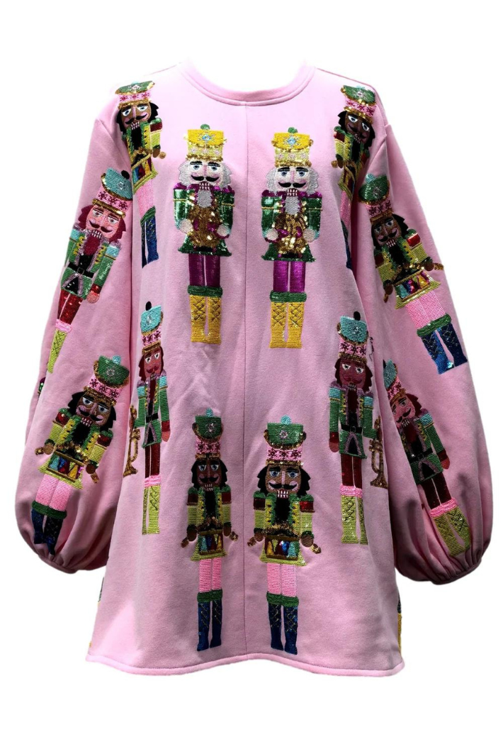 Light Pink Nutcracker Sweatshirt Dress