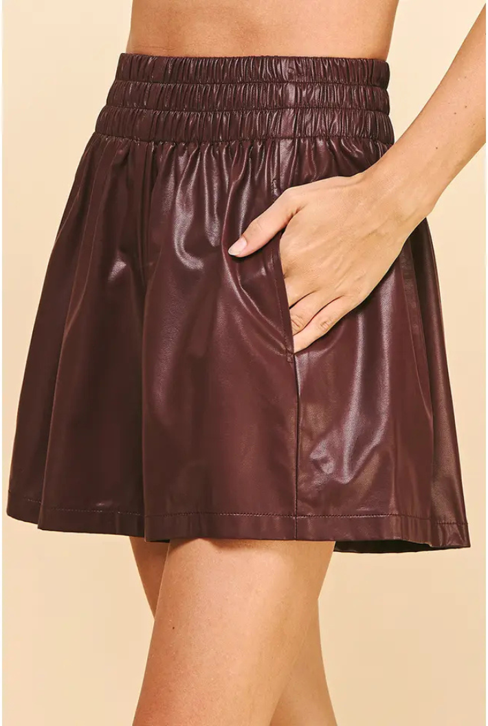 High Waisted Leather Short
