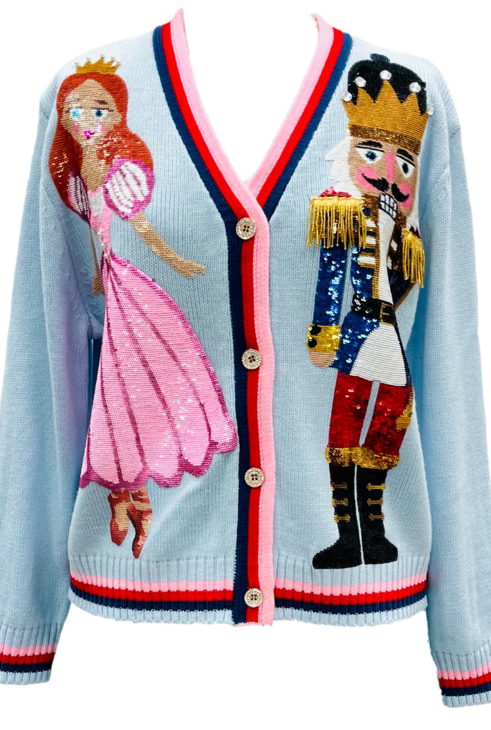 GIRLS Light Blue Nutcracker and Clara Cardigan