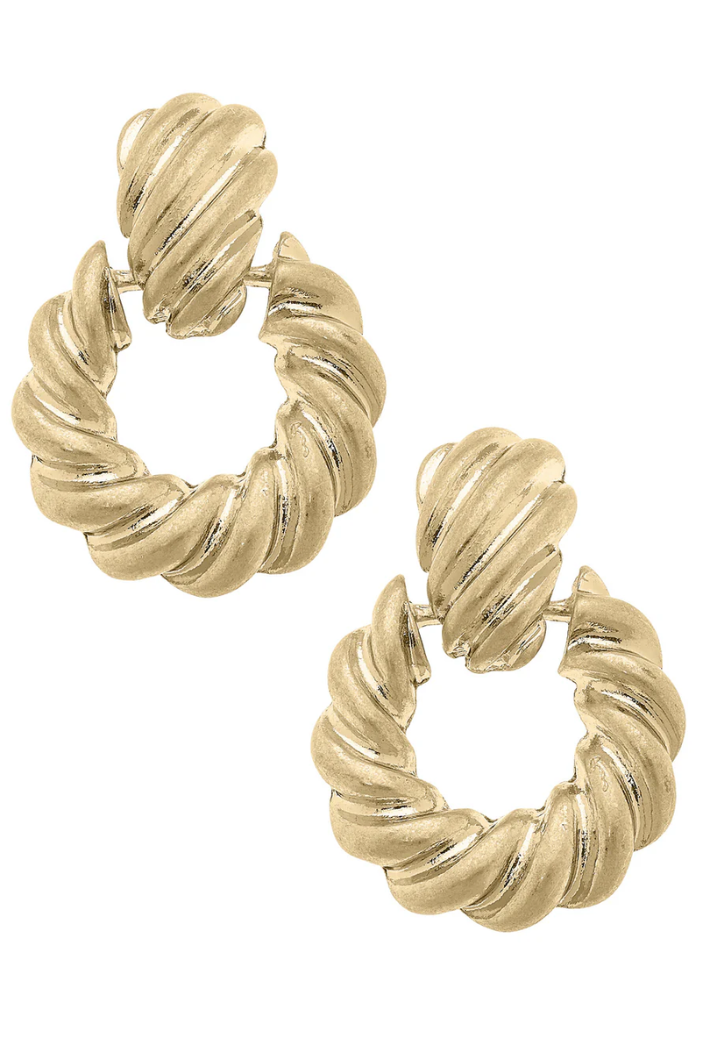 Amber Twisted Knot Statement Earrings