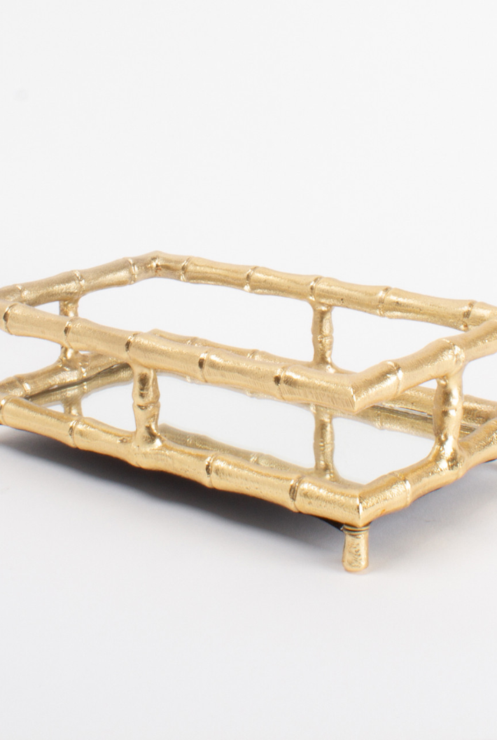 Gold Bamboo Guest Towel Tray