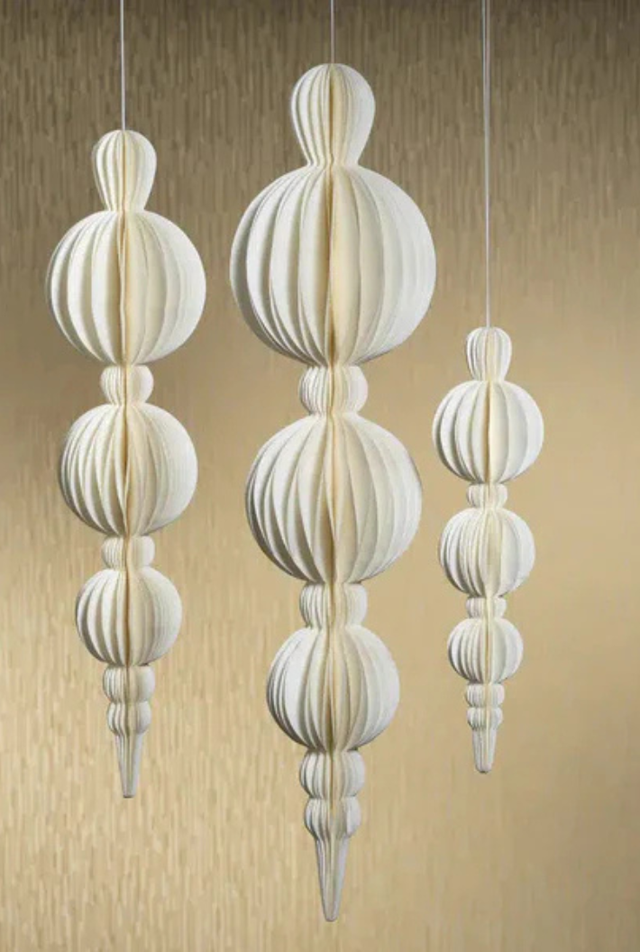 Wish Paper Deco Triple Ball Finial Pendant