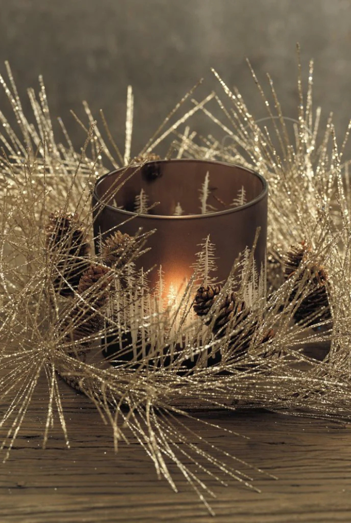 Champagne Spruce and Pinecone Wreath