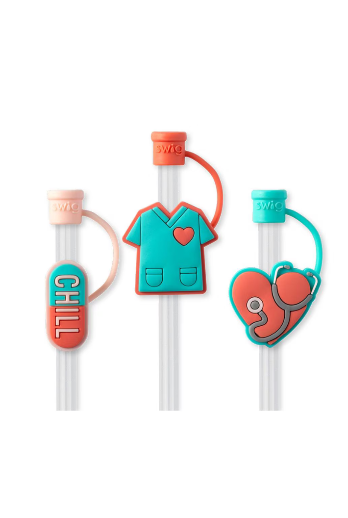 Scrub Life Straw Topper Set