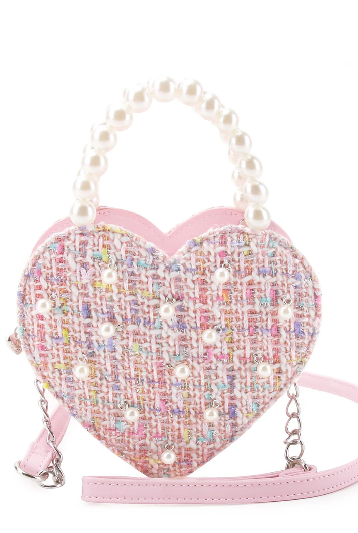 Heart Tweed Crossbody