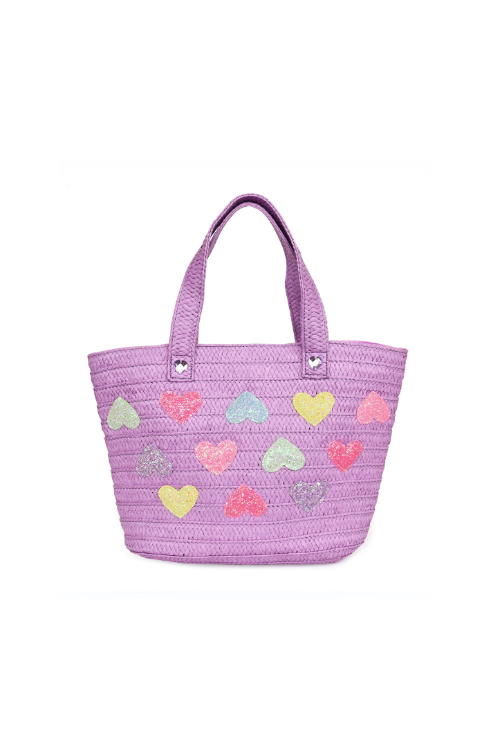 Purple Heart Straw Tote