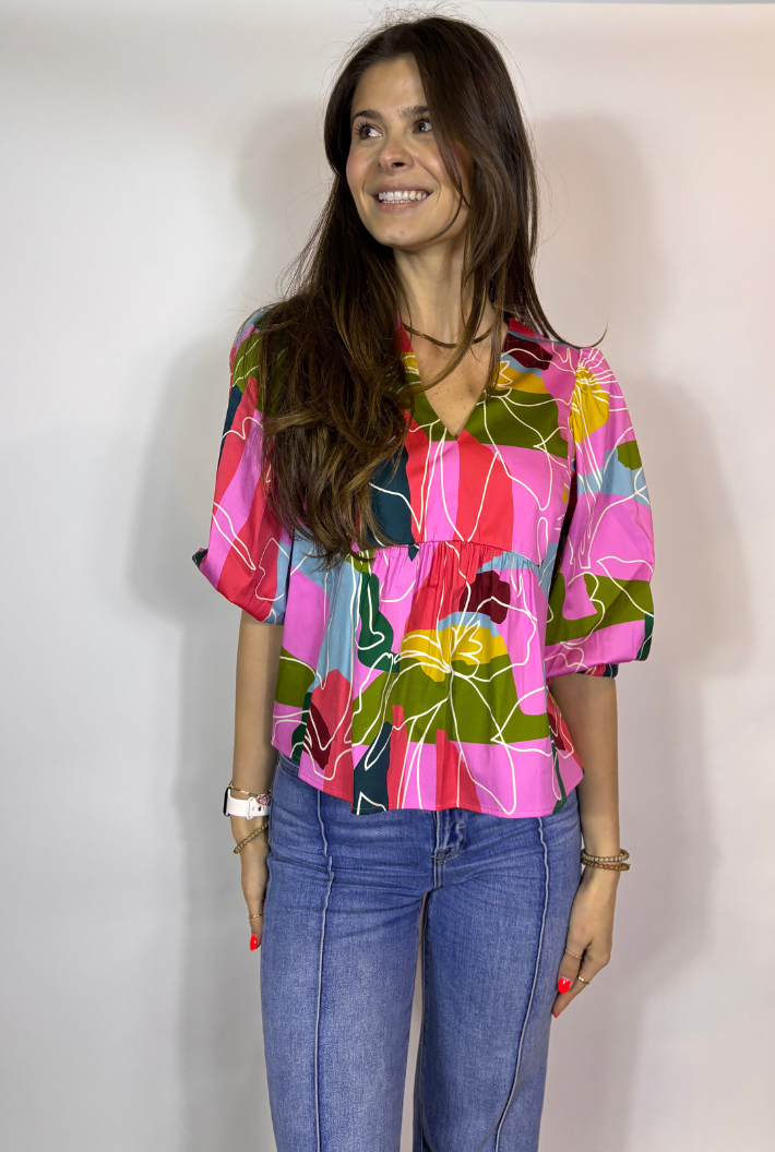 Elenor Top- Floral Whimsy