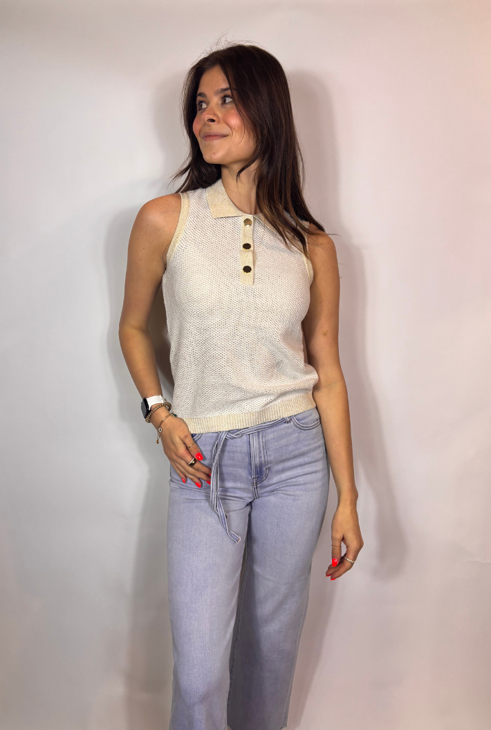 Sand Sleeveless Top