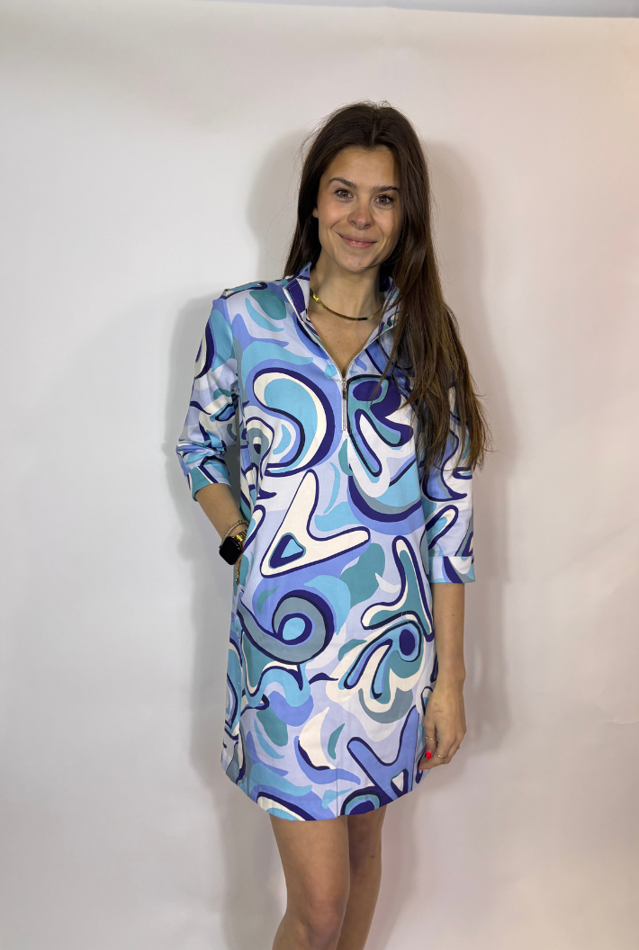 Blue Border Dress