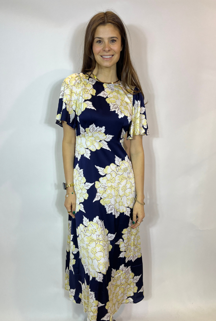 Rene Dress-Navy/ Cream