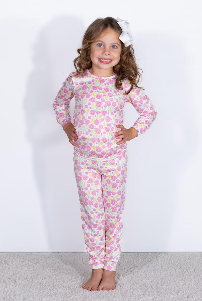 Girls Tulip Fields Pajama Set