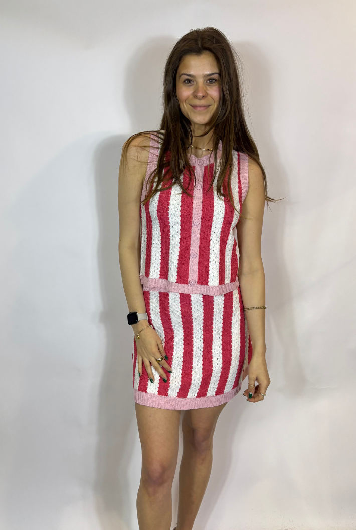 Candy Stripe Sweater Skirt