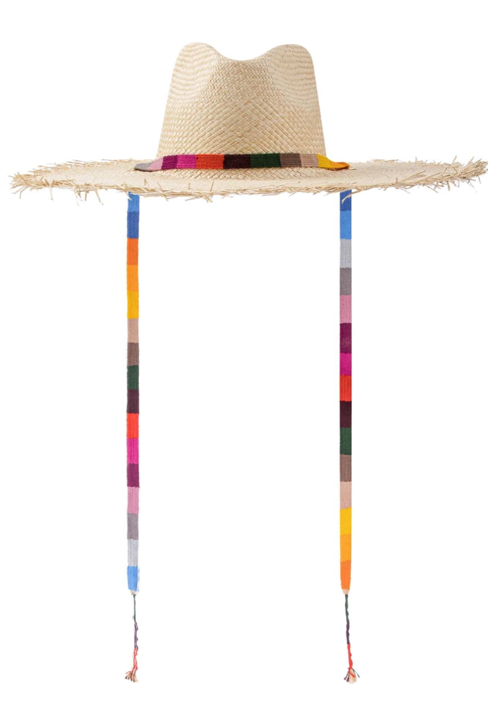 Rosita Wide Brimmed Palm Fringe Hat
