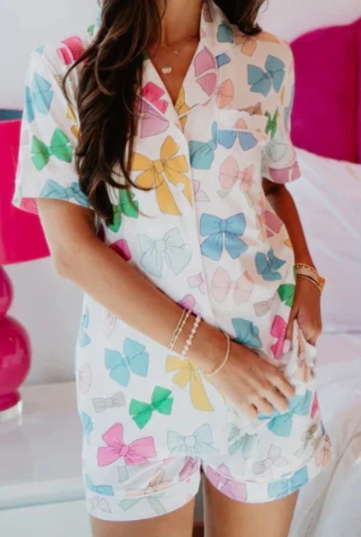Multi Color Bow Pj Set