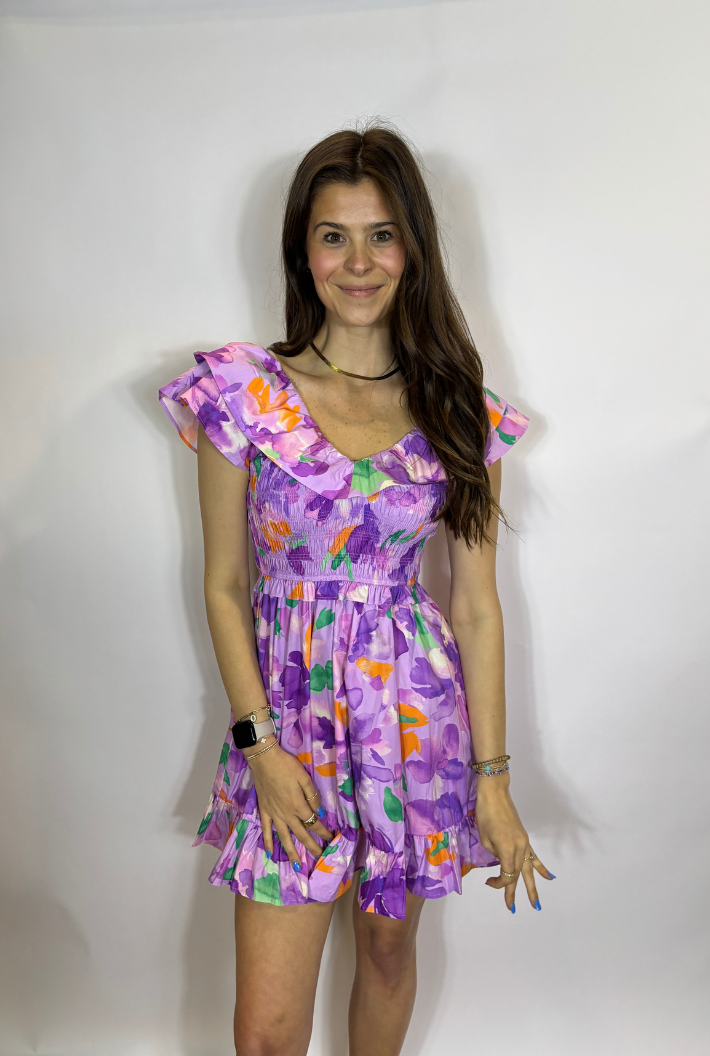 Lilac Dreamscape Mini Dress