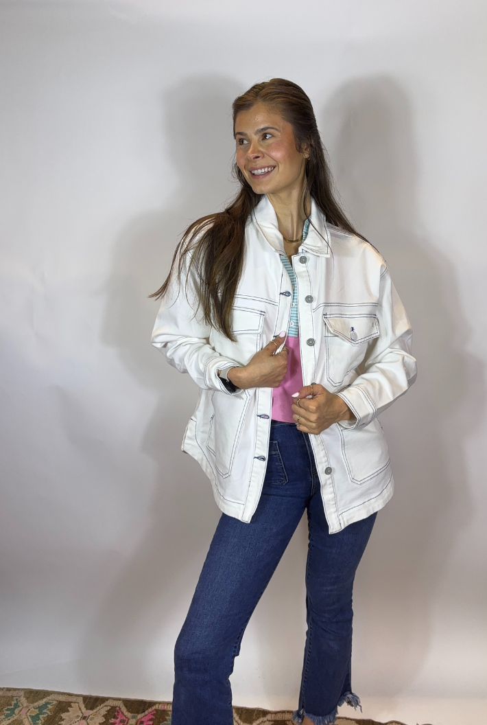 Oversized Shacket-Pearl