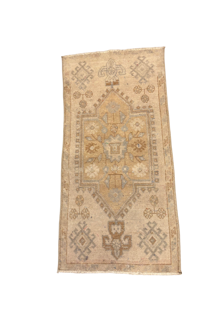 Turkish Mini Rug 2x3- Brown & Blue