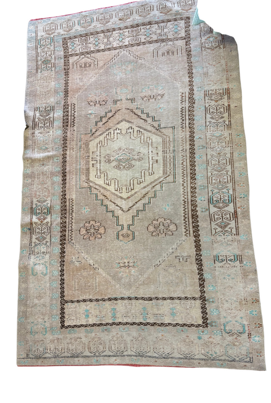Turkish Rug 4x6 Neutral Blue