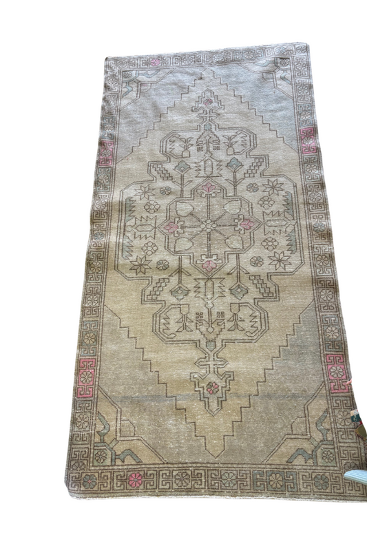 Turkish Rug 4x8 Blue & Pink