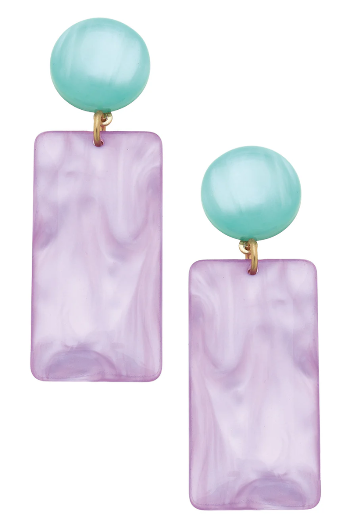 Sophie Marbled Resin Geo Earrings