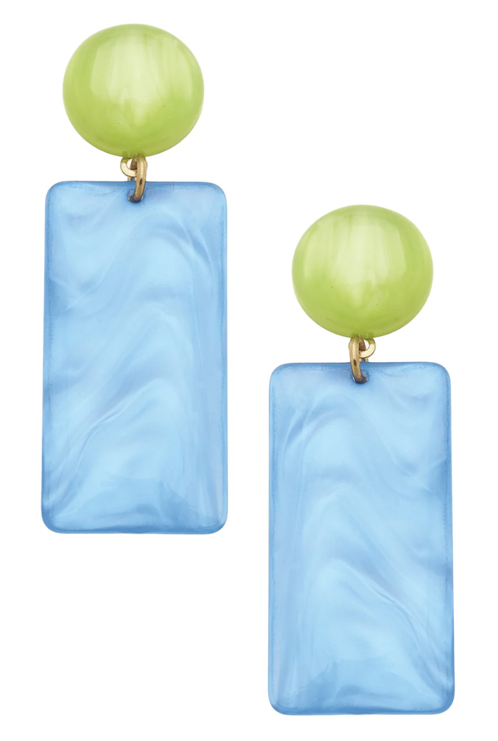 Sophie Marbled Resin Geo Earrings