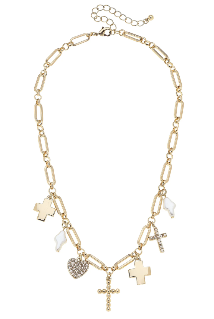 Abigail Multi Cross Charm Necklace