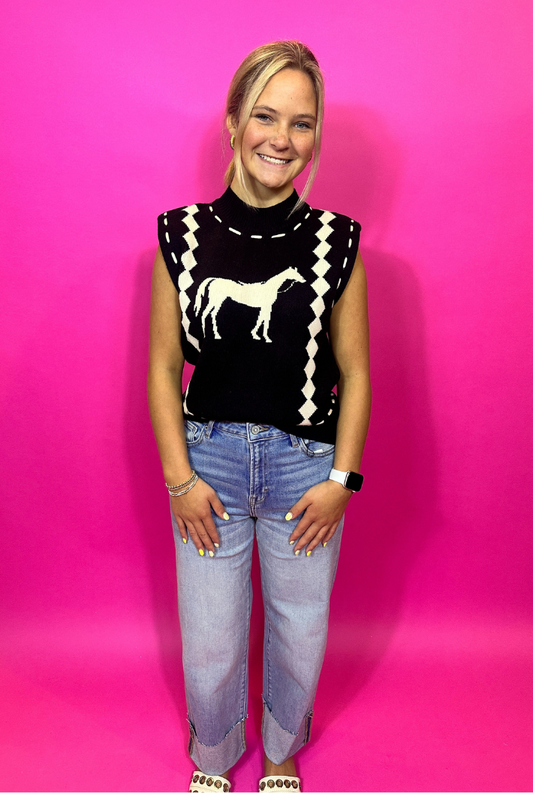 Horsin Around Sweater Vest