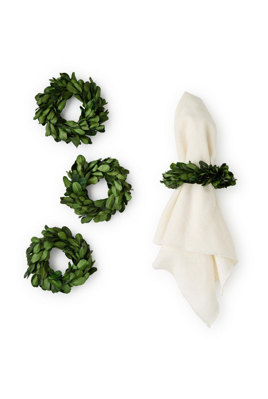 Boxwood Wreath Napkin Rings