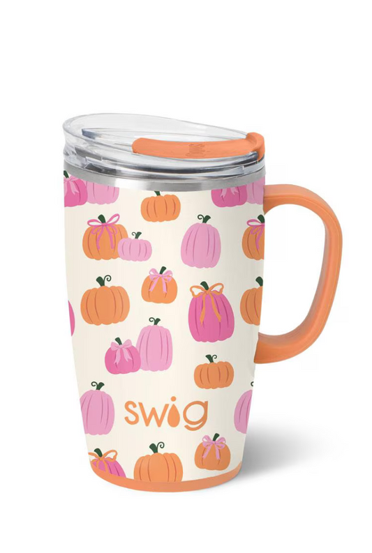 Pumpkin and Bows Travel Mug