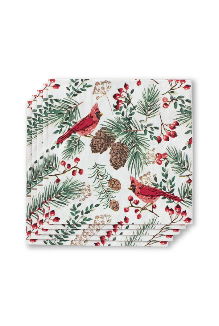 Winter Cardinals Cocktail Napkins
