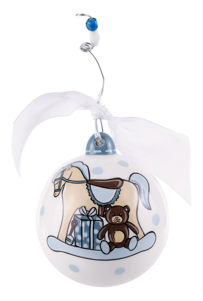 Baby's 1st blue Rocking Horse Ornament