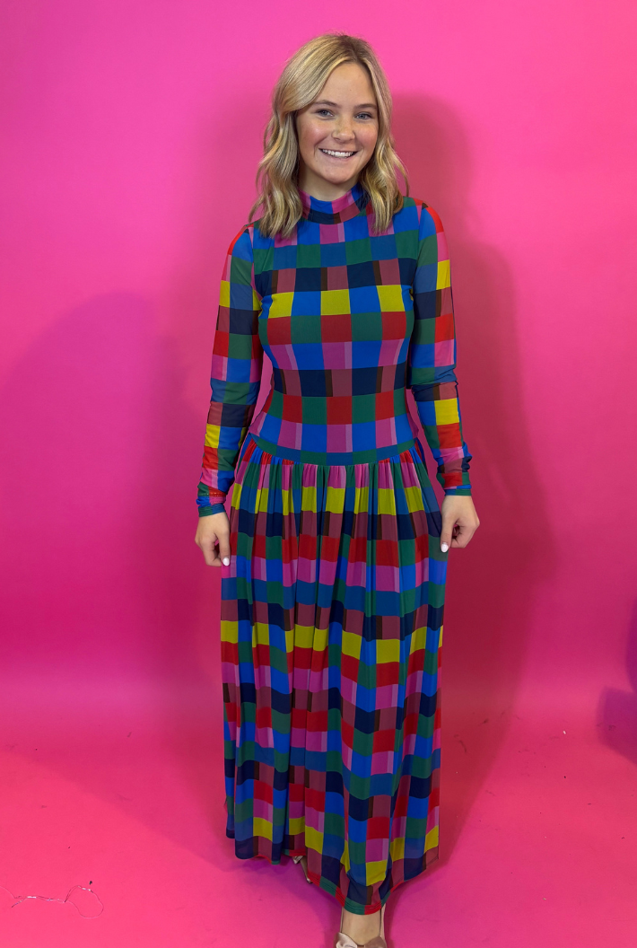 Mochi Dress-Holiday Check