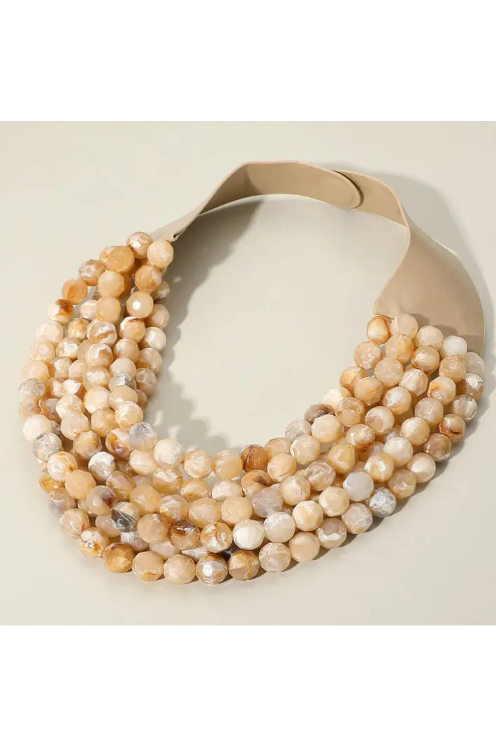 Marbled Ball Beaded Necklace