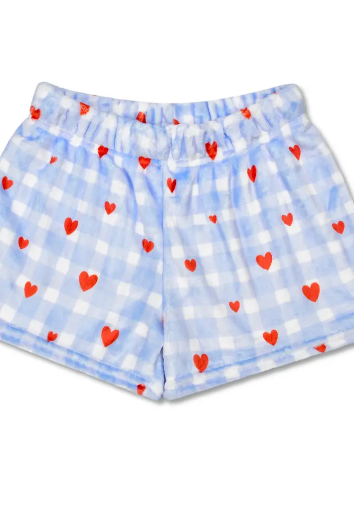 Gingham Hearts Plush Shorts