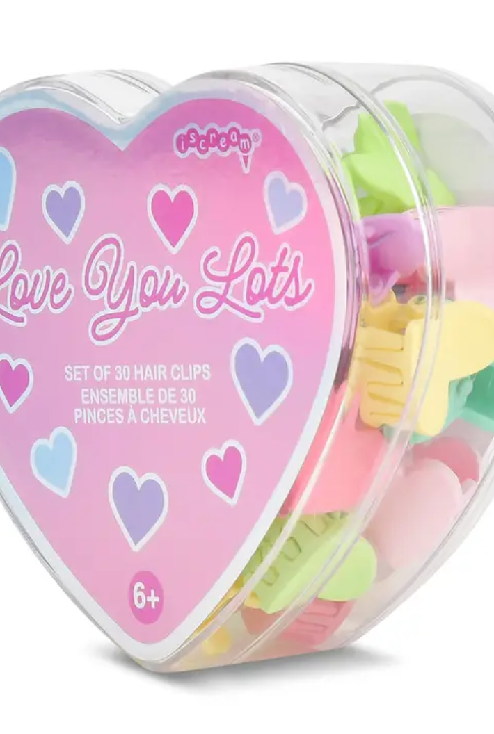 Mini Heart Hair Clips Set